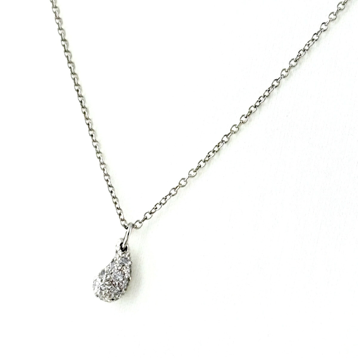 ティファニー TIFFANY&Co. ティアドロップ ネックレス プラチナ ペンダント メレダイヤ エルサ・ペレッティ ネックレス Pt950 ダイヤモンド レディース 【中古】|バイセル 店