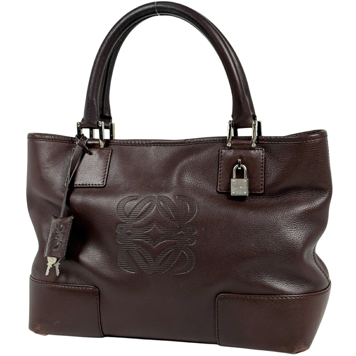 ロエベ LOEWE アマソナ フスタ トートバッグ アナグラム ハンドバッグ レザー ブラウン レディース 【中古】｜バイセル 店