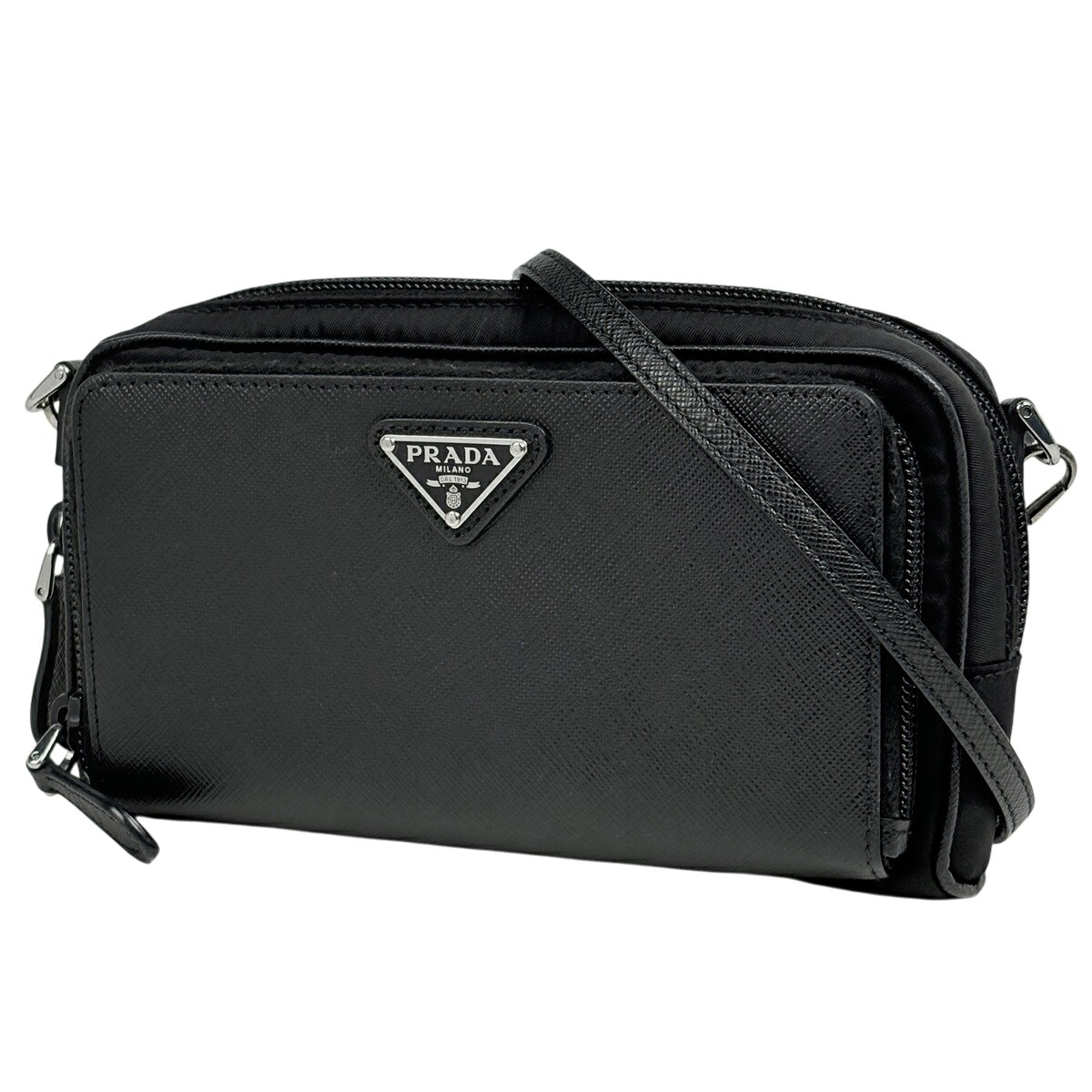 プラダ PRADA ロゴプレート ショルダーバッグ ポシェット ナイロン ネロ(ブラック) 1BP035 レディース 【中古】|バイセル 店
