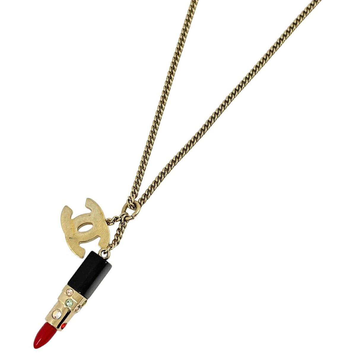シャネル CHANEL ココマーク ラインストーン ネックレス リップ GP ゴールド レディース 【中古】｜バイセル 店 40,820円