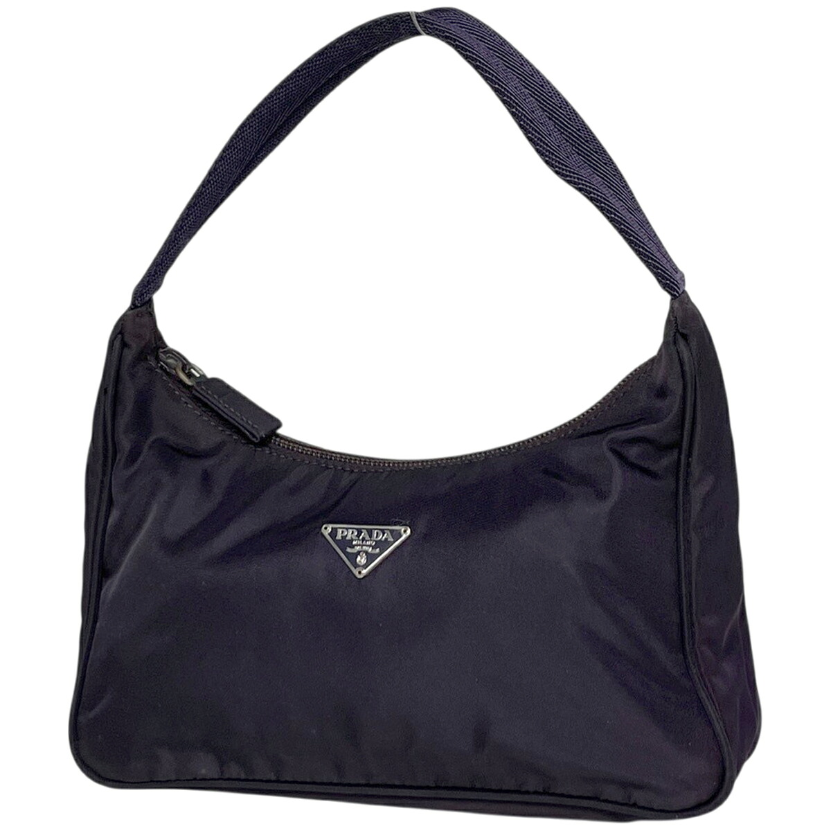 プラダ PRADA ロゴプレート ハンドバッグ ナイロン パープル MV515 レディース 【中古】｜バイセル 店