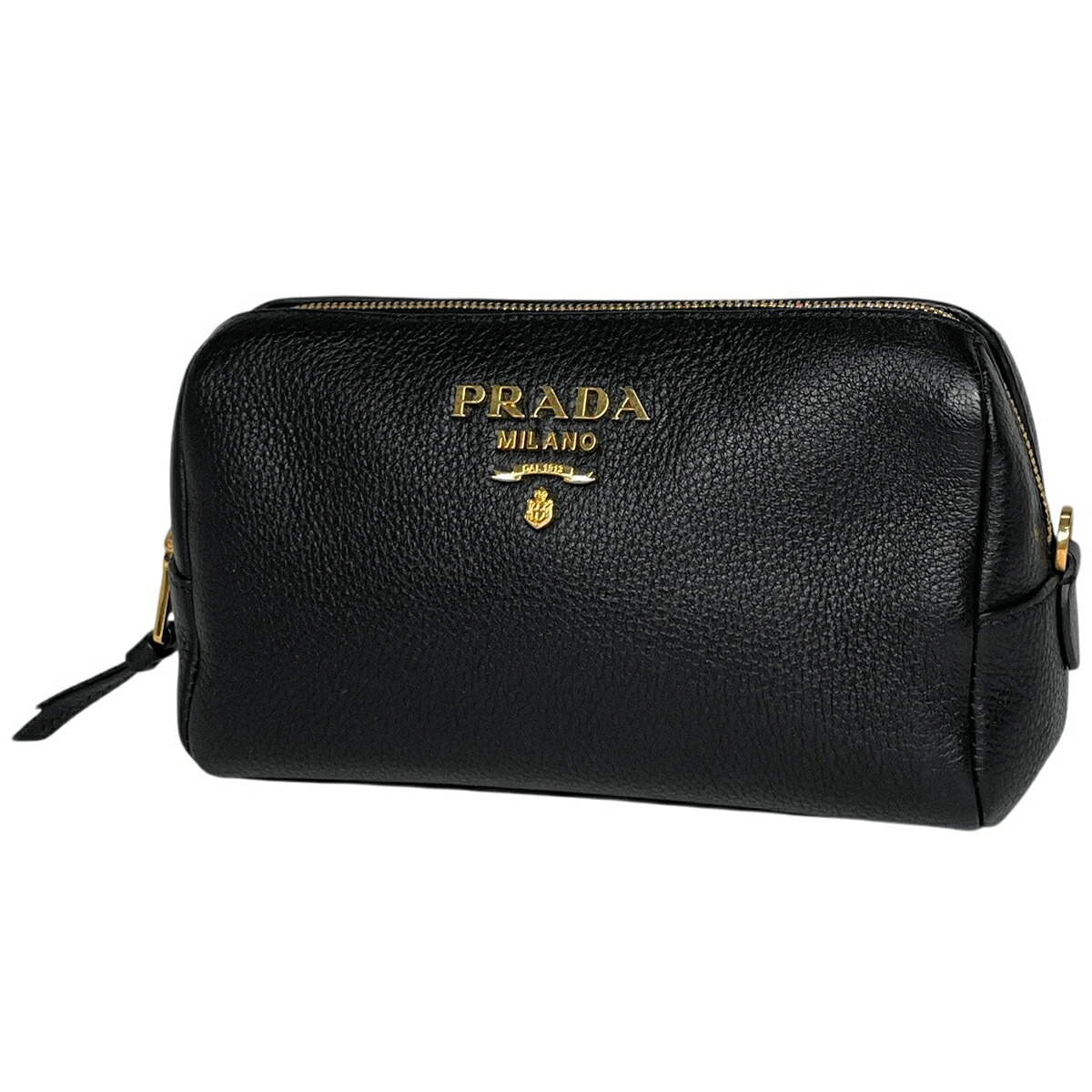プラダ PRADA 化粧ポーチ レザー ネロ(ブラック) レディース 【中古】|バイセル 店