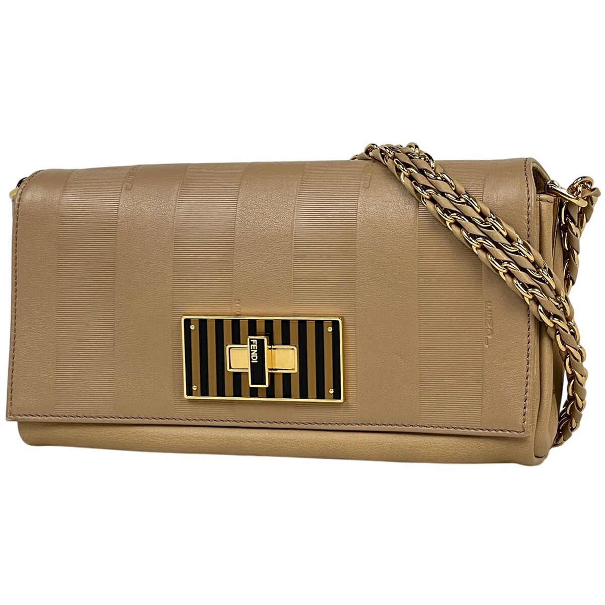 フェンディ FENDI ショルダーバッグ ペカン レザー ベージュ 8BT204 レディース 【中古】|バイセル 店
