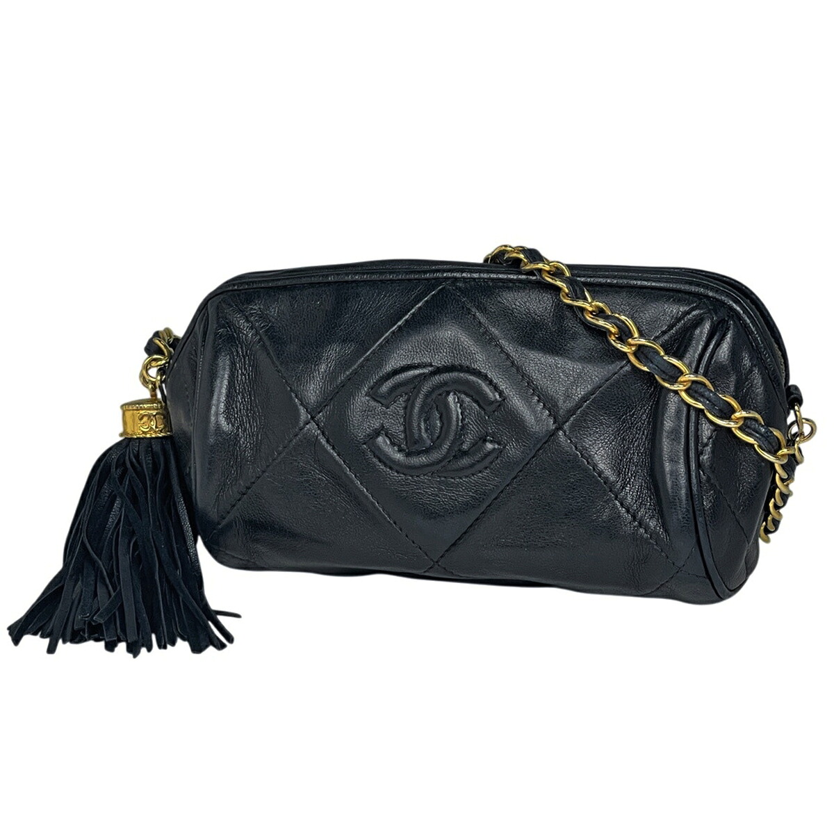 シャネル CHANEL ショルダーバッグ マトラッセ ココマーク フリンジ レザー ネイビー レディース 【中古】｜バイセル 店
