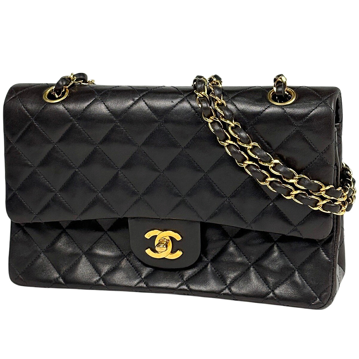 シャネル CHANEL マトラッセ Wフラップ チェーン ショルダーバッグ ココマーク レザー ブラック A01112 レディース 【中古】｜バイセル 店