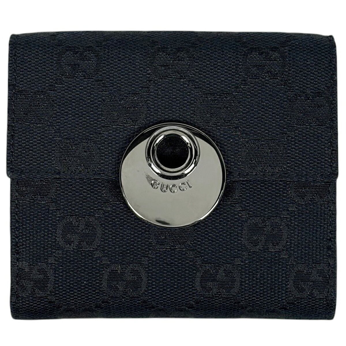 グッチ GUCCI GG柄 三つ折り 財布 Wホック GGキャンバス ブラック 120935 レディース 【中古】｜バイセル 店 28,258円