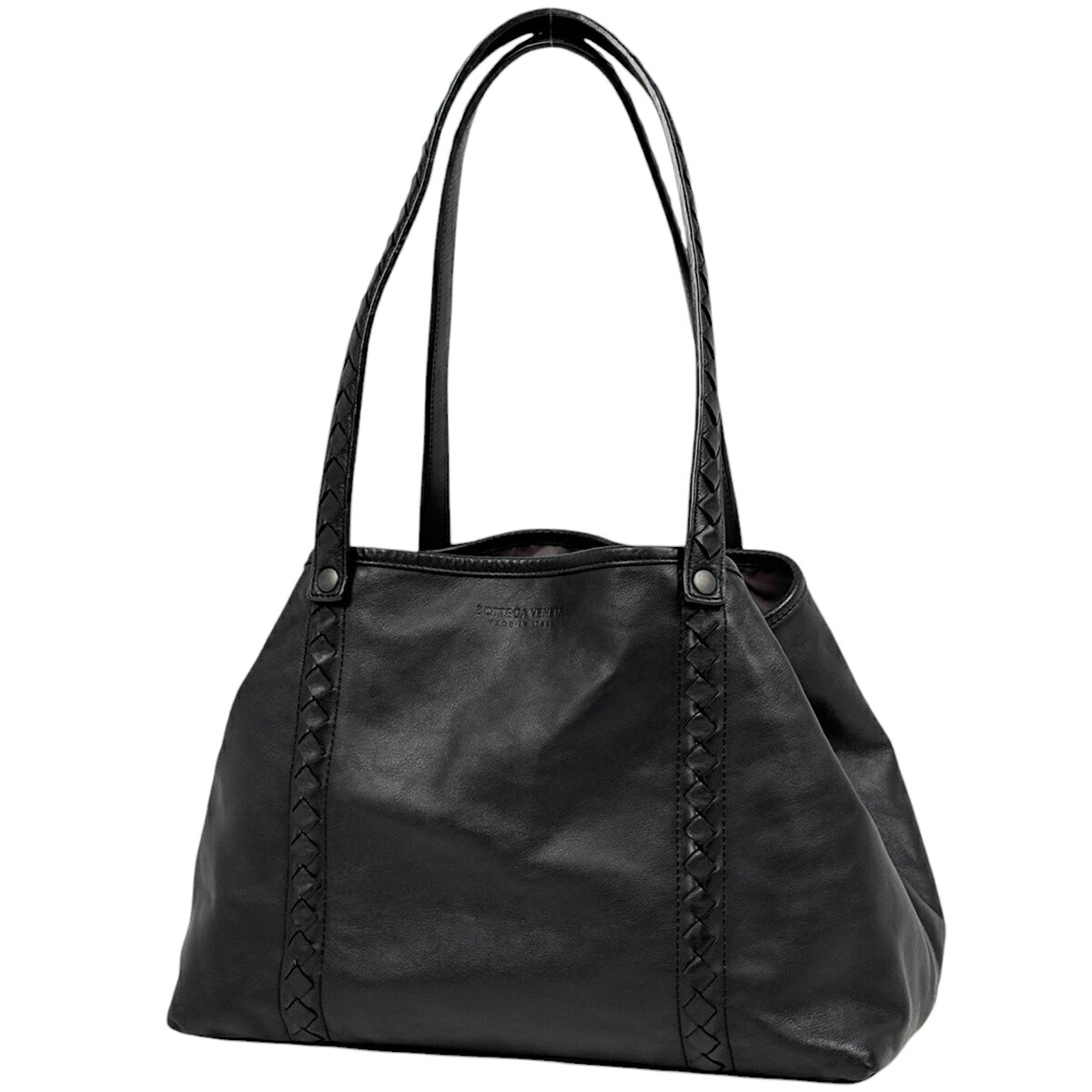 ボッテガヴェネタ BOTTEGAVENETA イントレチャート トートバッグ レザー ブラック レディース 【中古】|バイセル 店