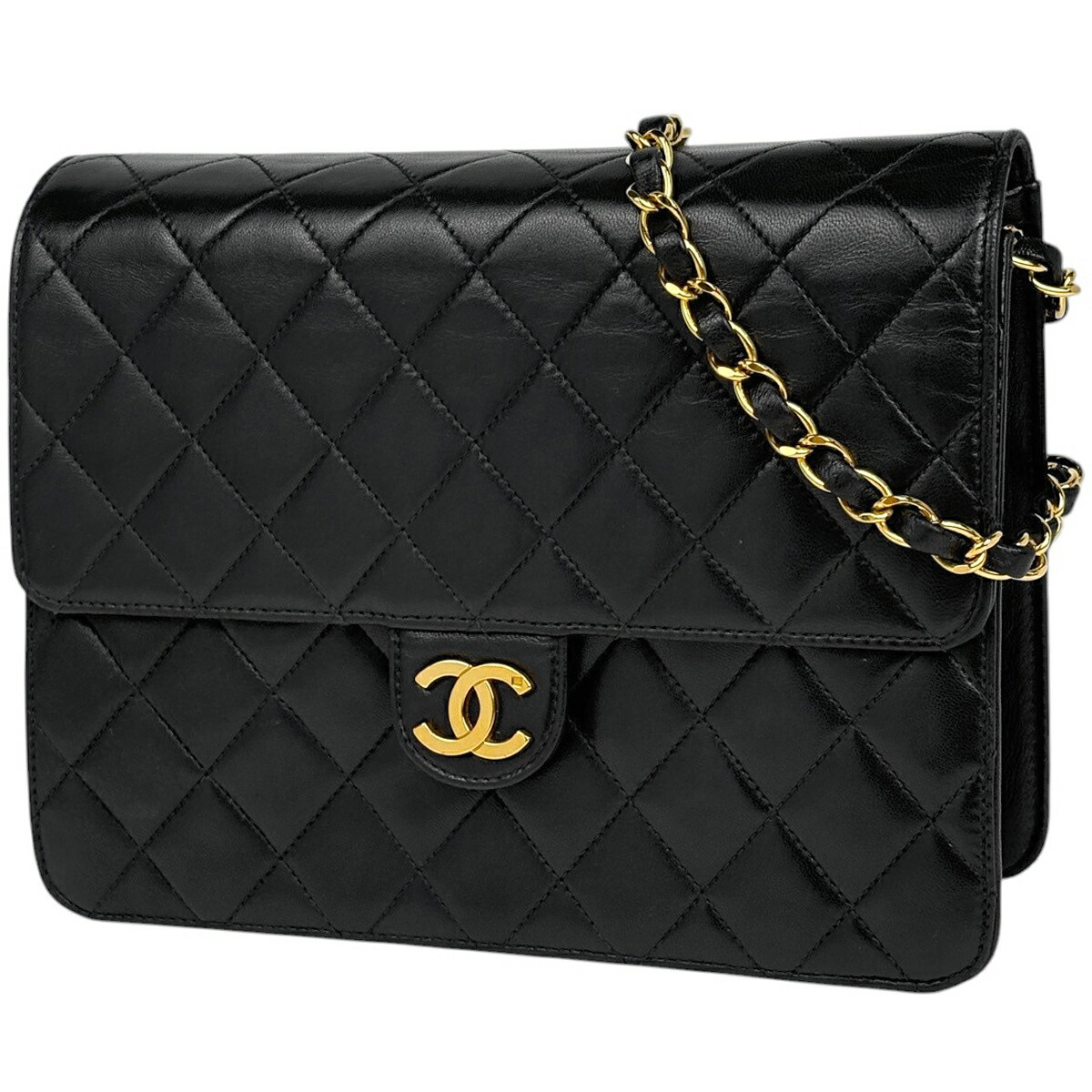 シャネル CHANEL マトラッセ シングルフラップ チェーン ショルダーバッグ ココマーク プッシュロック レザー ブラック A03569 レディース 【中古】｜バイセル 店