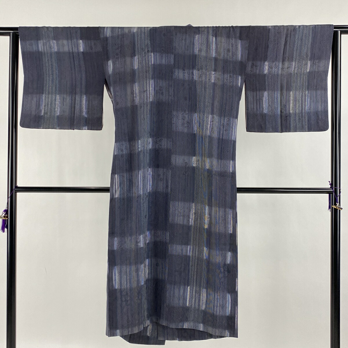 着物 正規通販 裄丈63cm 身丈124cm 灰紫 地紋 市松 着物衿 和装コート 名品 美品 道行 30 Off 1 59迄 00 1 16 店内最大70 Off 1 9 S Msp30perk 中古 正絹 Www oil Com