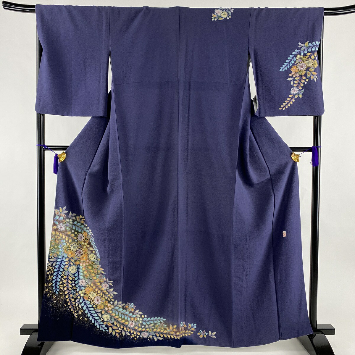 定番 着物 落款あり 逸品 訪問着 60 Off 1 59迄 00 5 16 店内最大70 Off 5 9 翠山工房 Msp60perk 中古 正絹 M 裄丈66 5cm 身丈163cm 袷 青紫 染め分け 金彩 辻が花 やまと Www Wbnt Com