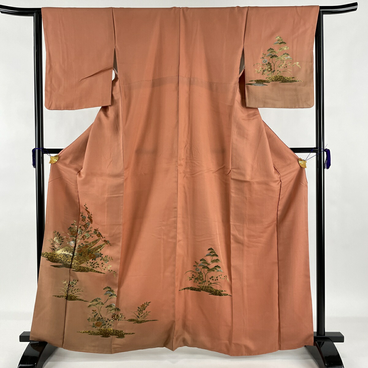 着物 おすすめ Msp30perk 中古 正絹 M 裄丈64 5cm 身丈165cm 袷 サーモンピンク 金銀彩 草花 舟 秀品 美品 訪問着 30 Off 1 59迄 00 5 16 店内最大70 Off 5 9 Www Finansalymm Com