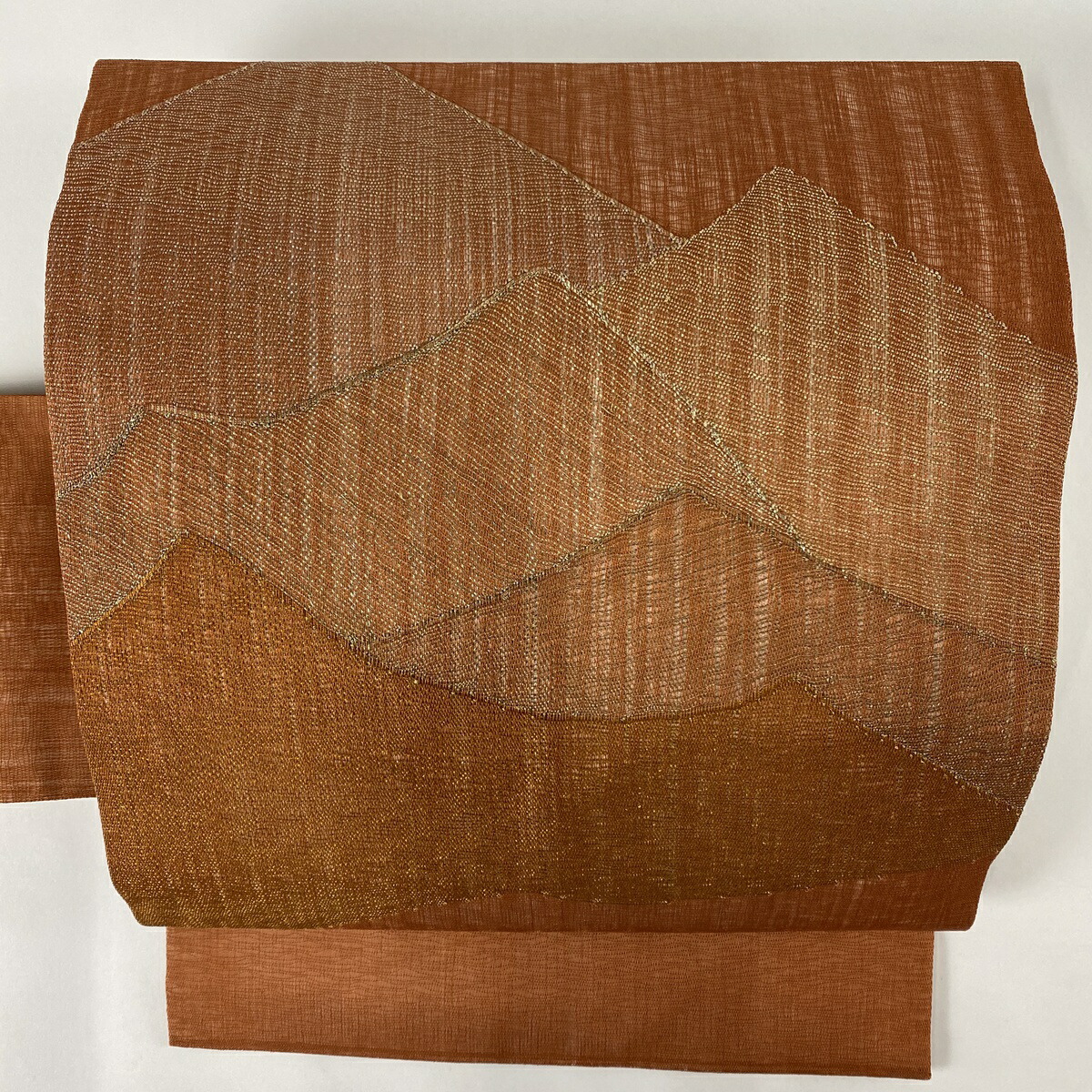 帯 豪華 名古屋帯 美品 中古 正絹 赤茶 銀糸 山並み 夏帯 秀品 Zivejgovivax Mk