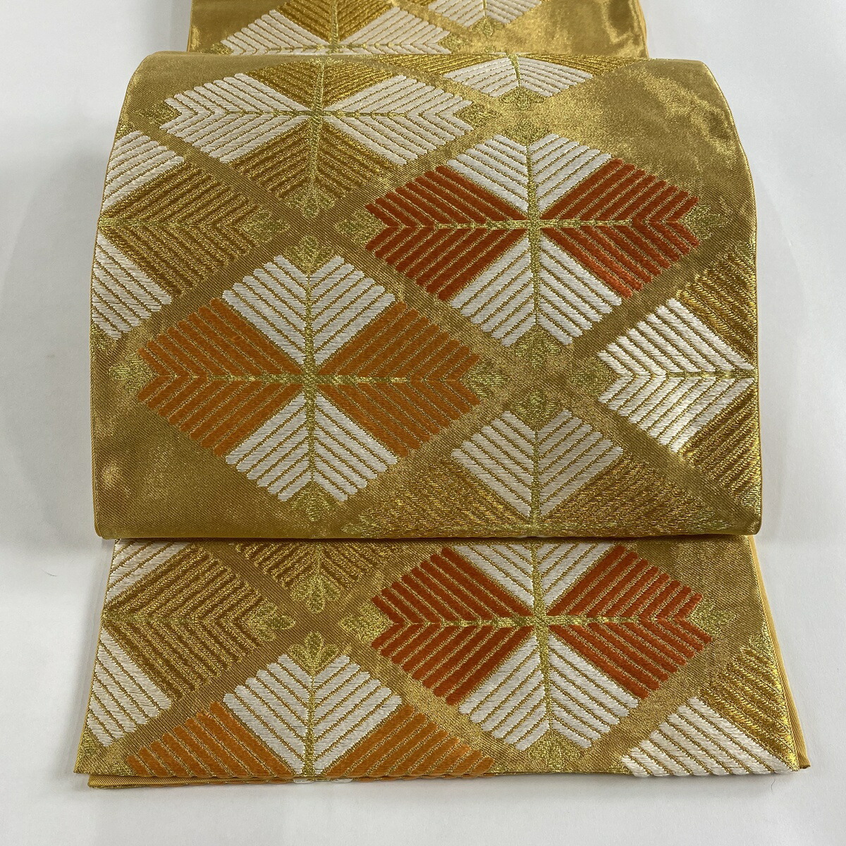 帯 高質 中古 正絹 六通 金色 箔 金銀糸 松菱 川島織物 落款あり 逸品 美品 袋帯 Kaopeenong Com