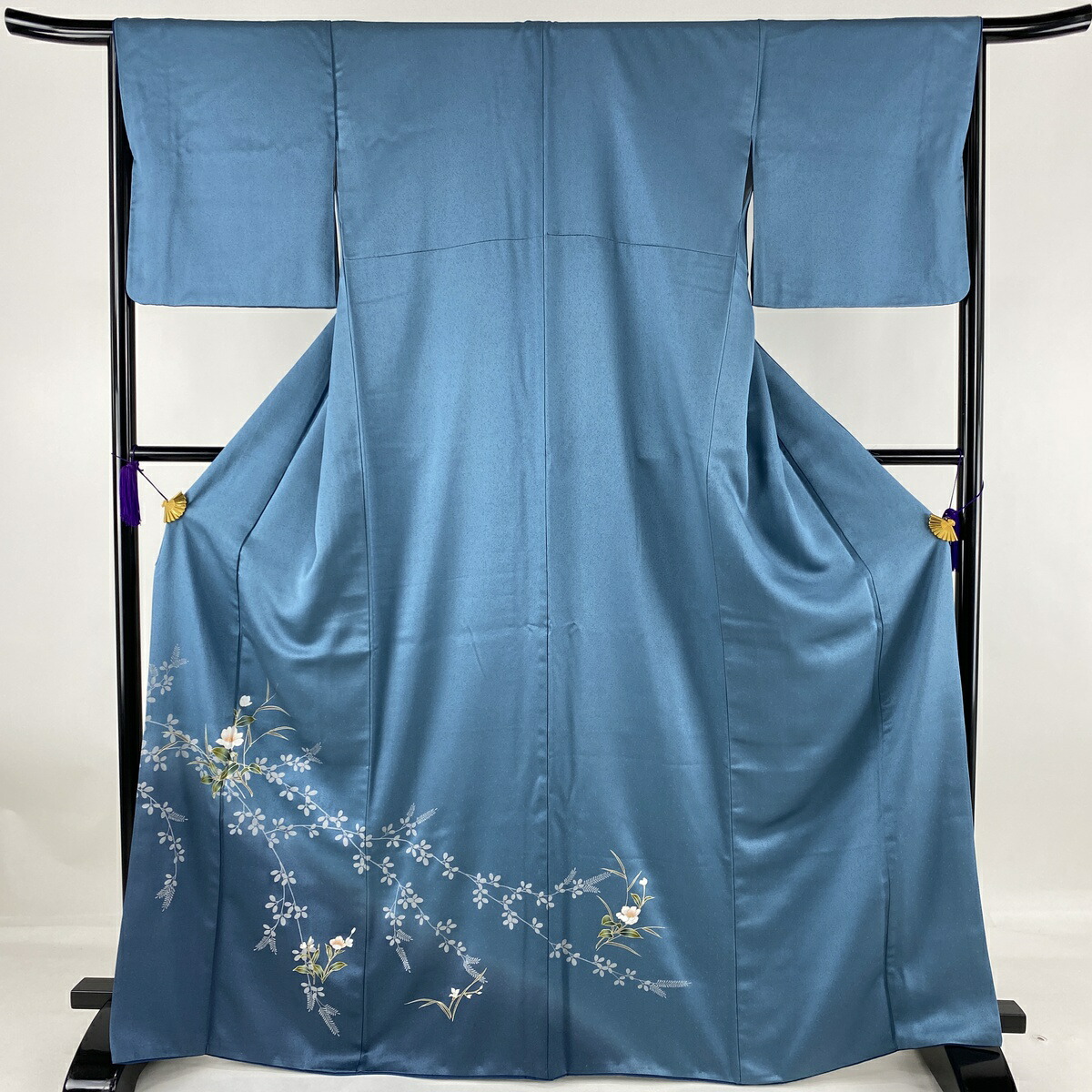 寄る来着 秀品 顕花植物 萩 メタール銀彩 青鼠色 袷 168cm 66cm M 正絹 中古 品位b お召しもの 再利用 貨物輸送無料 ゴールデン週 おっ母の月日 クロースの日 おくり物 戴物 与え 産れる日 祝す日 御目出度典 御芽出度 流行り物 周遊 World Odyssey Com