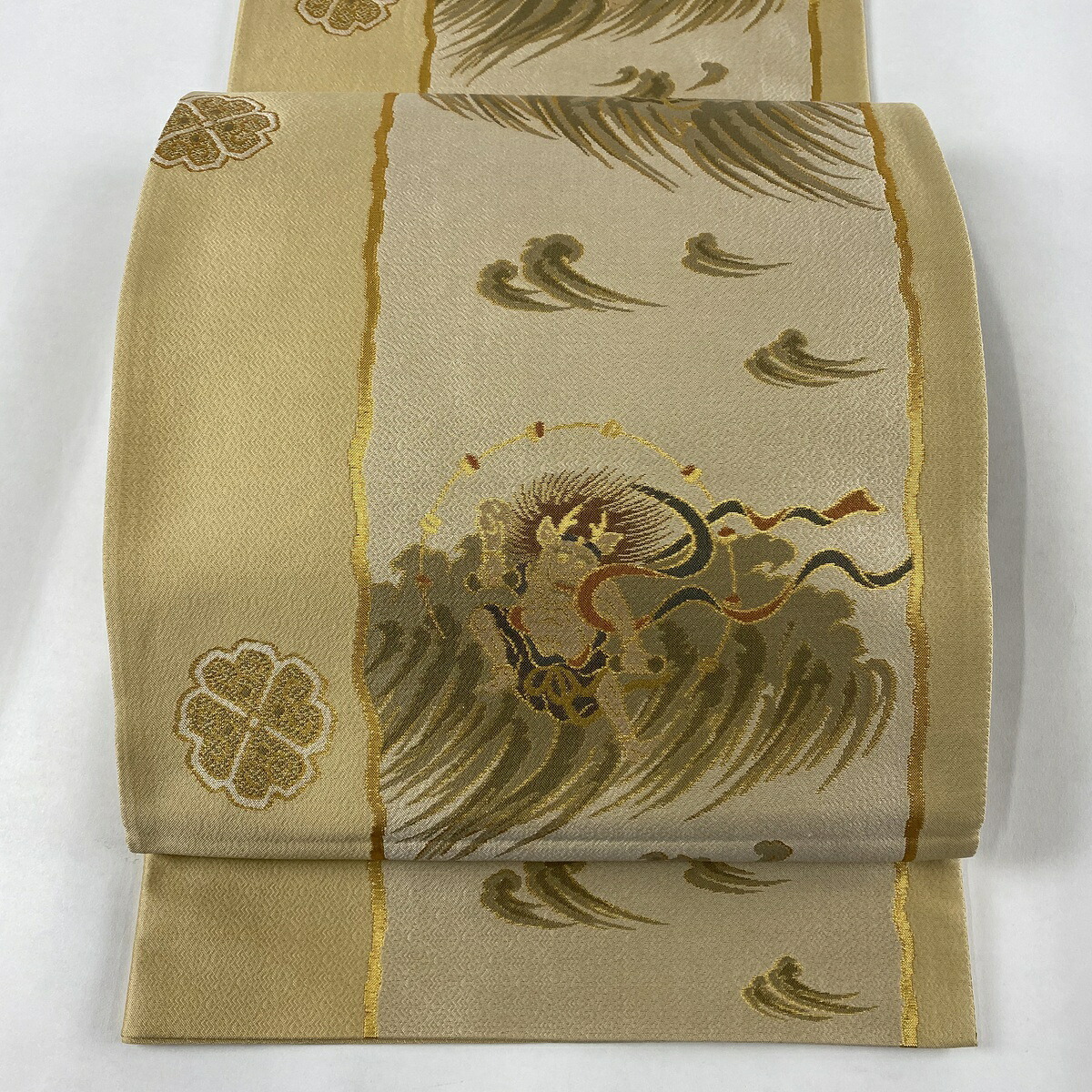 袋群れ 美品 名編 風神雷神 ブロッサム正文 箔 ベージュ 陸遊び人 正絹 中古 順位a 帯 リサイクル 貨物輸送無料 ゴールデンウイーク マミーの太陽日 織物の日 差上物 付け届け 進物 生れ出る日 不死化日 御芽出度婚儀 成婚 ファッション 旅 Vanlaarreklame Nl