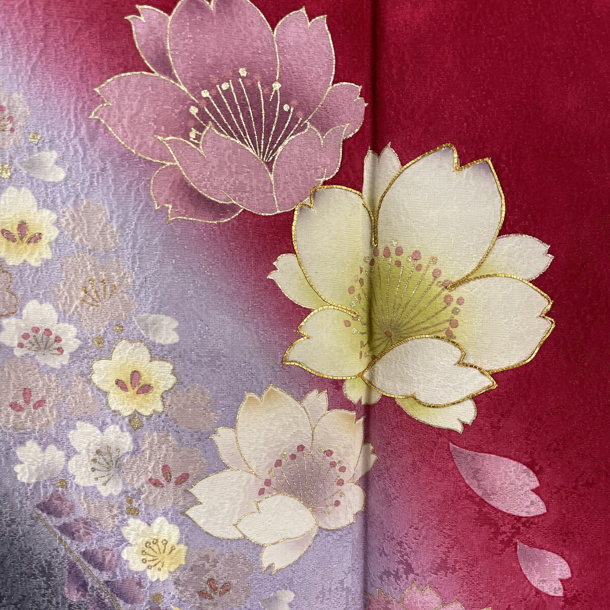 振袖 美品 名品 かわいい 桜 花びら 金糸 金彩 赤 袷 身丈164cm 裄丈65cm M 正絹 中古 Butlerchimneys Com