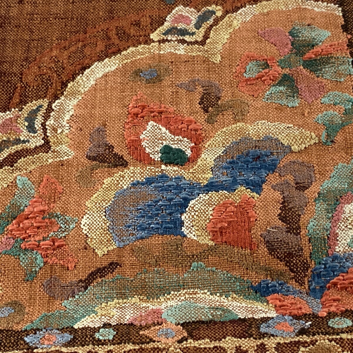 名古屋帯ランクa 中古 美品送料無料リサイクル名品名古屋帯帯帯松葉仕立て草花 バイセルオンライン茶色美品紬地店正絹