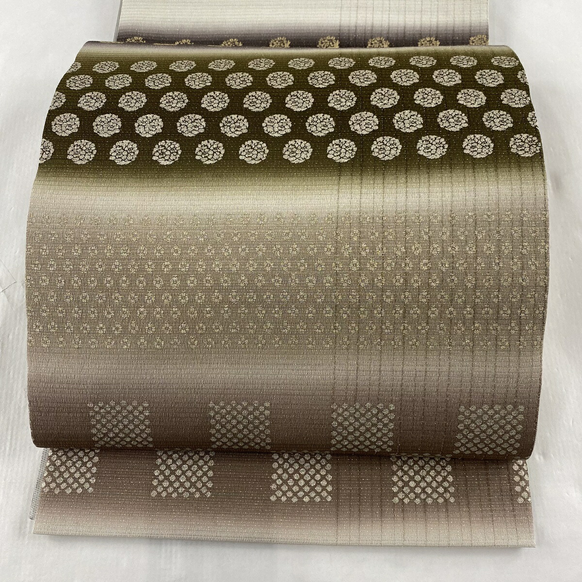 袋帯 美品 逸品 落款あり 一期一会 花兎 花 金糸 金銀彩 茶緑色 六通 正絹 中古 Linumconsult Co Uk