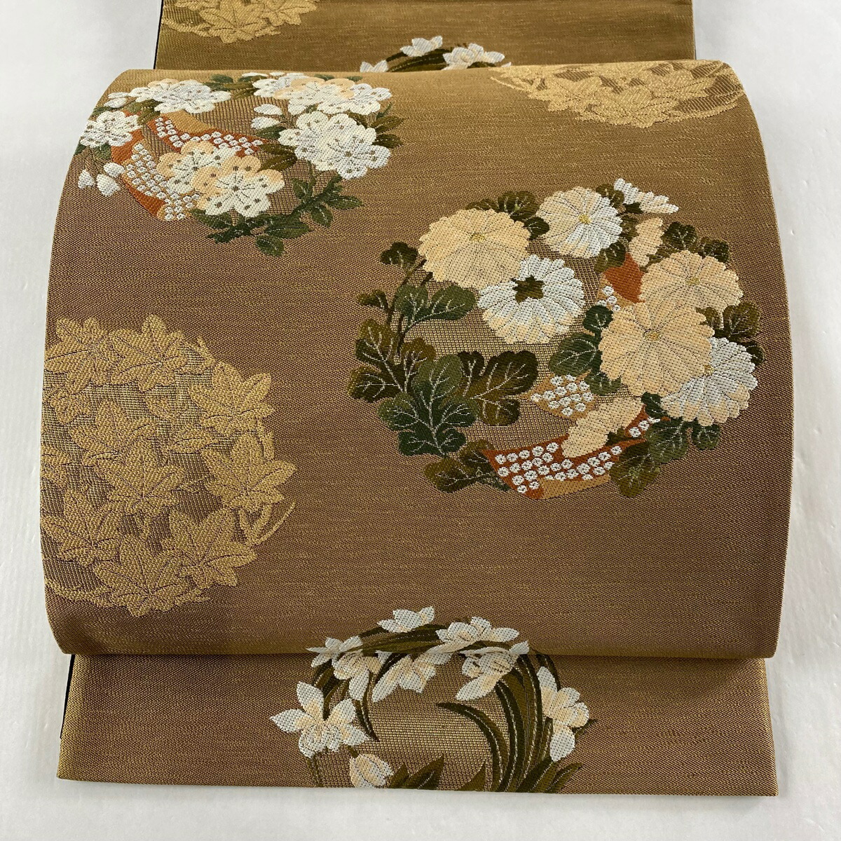 袋帯 超絶威儀 最高潮丸文 金糸 プレスティージ 茶 鑑定家 正絹 中古 Loadedcafe Com