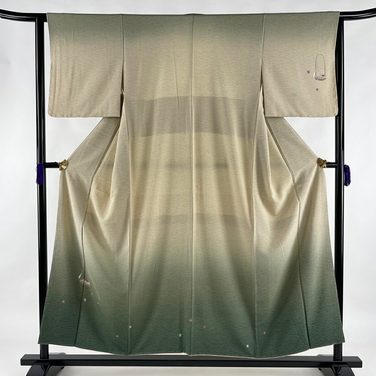 訪問着 美品 秀品 籠 紅葉 ぼかし ベージュ 袷 154cm 63cm S 正絹 中古 Lojascarrossel Com Br