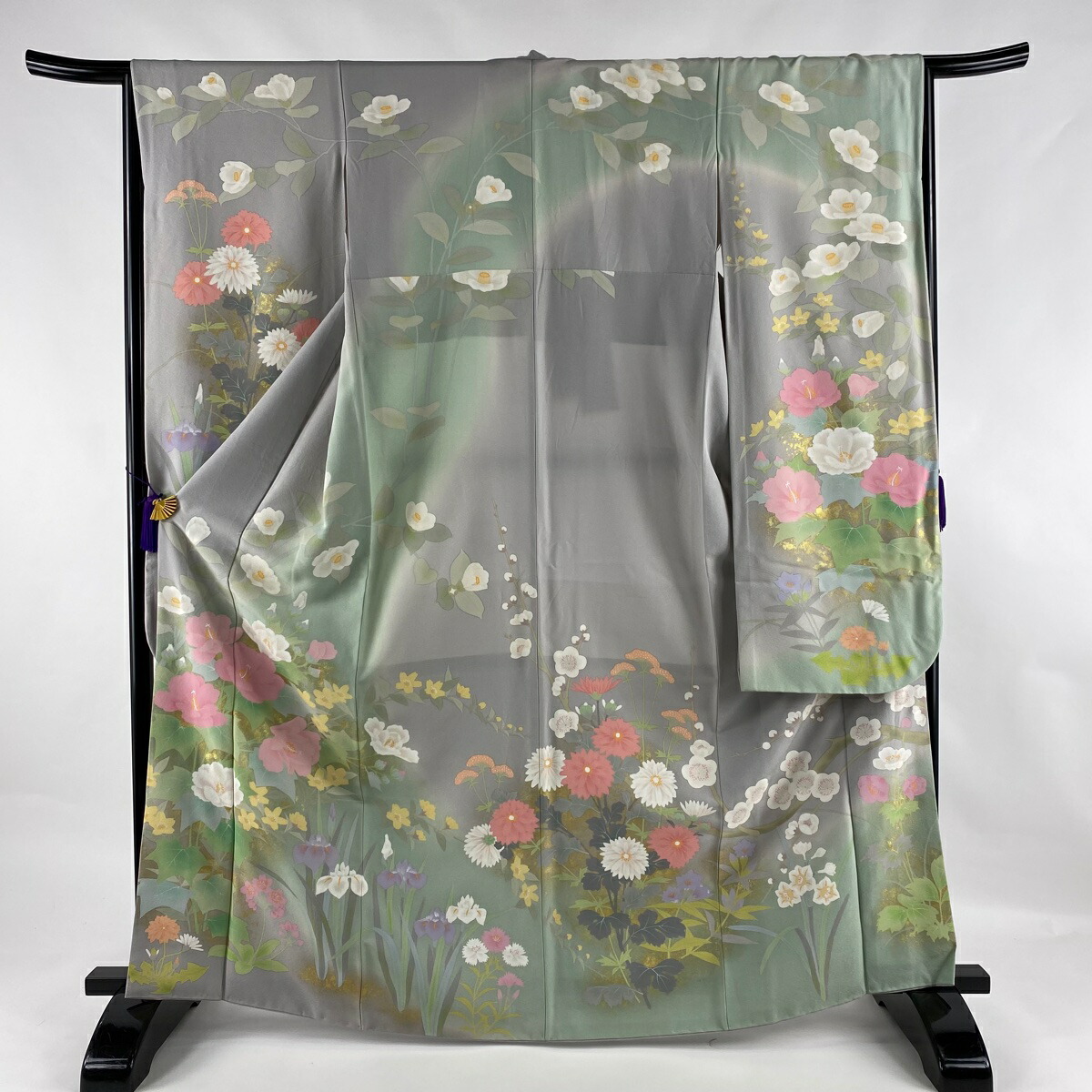 振袖 名品 草花 金彩 金通し 灰紫 袷 身丈166cm 裄丈65cm M 正絹 中古 Thetechbulletin Com