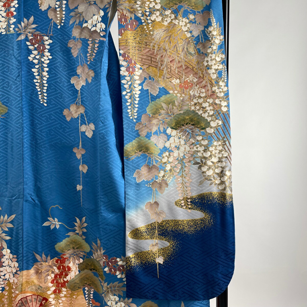 振袖 精良雅 御所車 被子植物 金糸 金彩 水色 袷 167cm 65cm M 正絹 中古 Musiciantuts Com