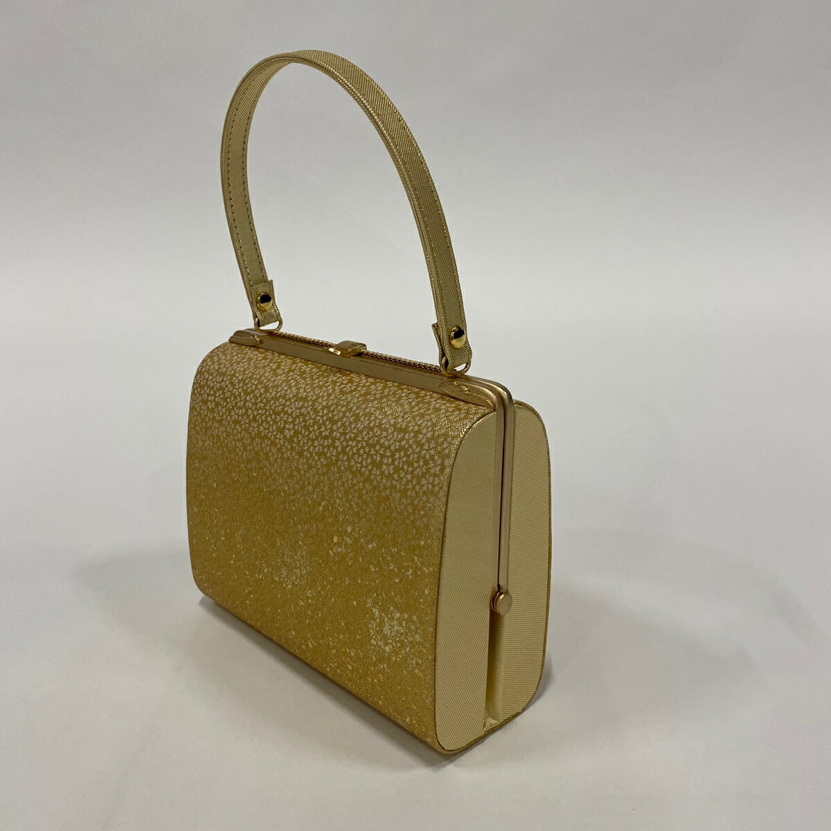 和装バッグ美品優品フォーマル桜箔金彩金色正絹和装小物【中古】