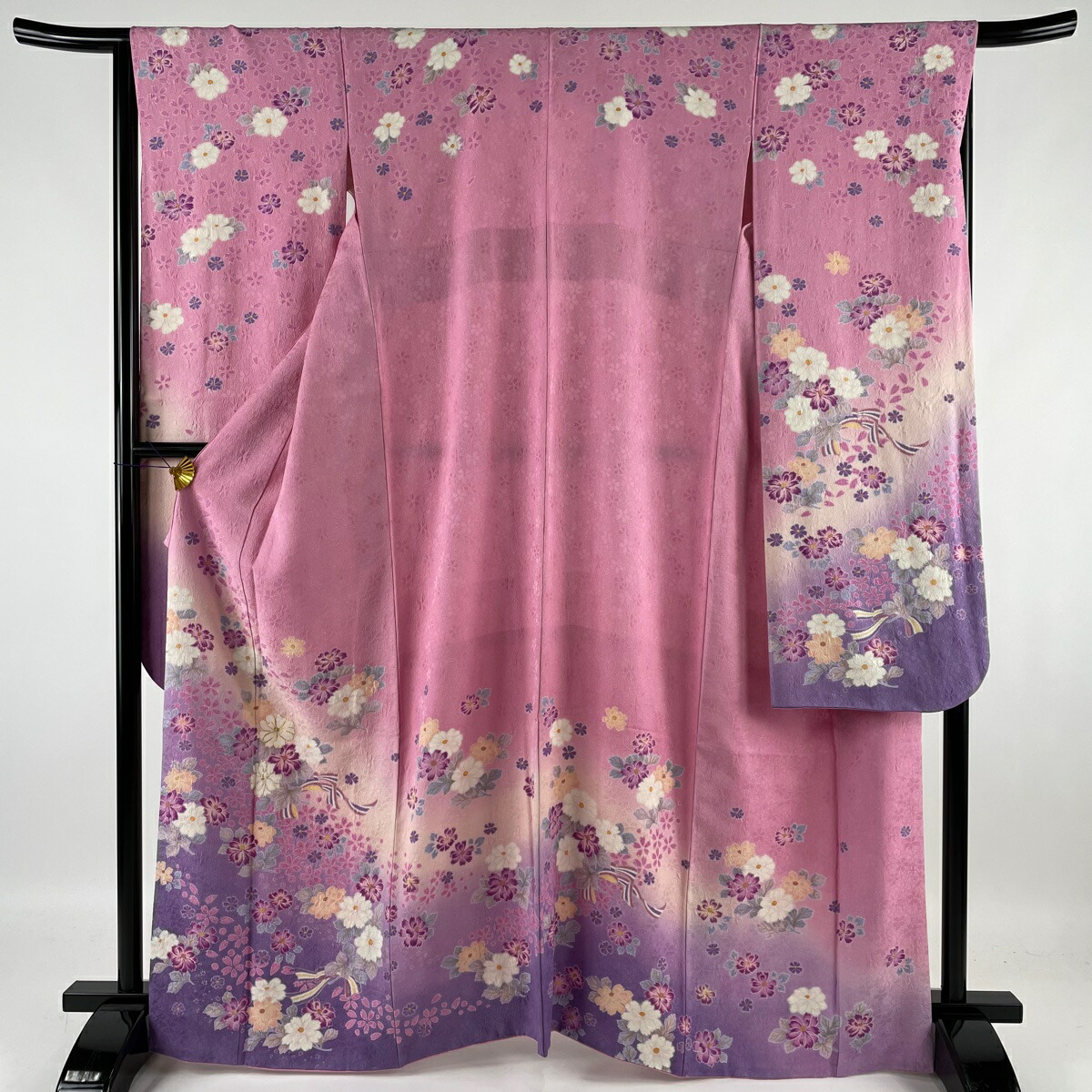 新品 振袖 美品 名品 草花 銀通し 金糸 ピンク 袷 身丈164cm 裄丈65cm M 正絹 【中古】 ランキングや新製品-css.edu.om