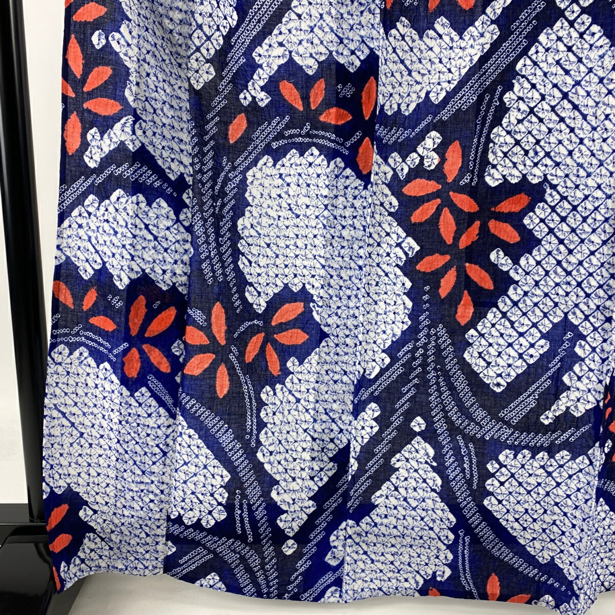 売り出し 浴衣 名品 絞り浴衣 草花 紺色 167 5cm 65cm M 綿 Mediquickfl Com