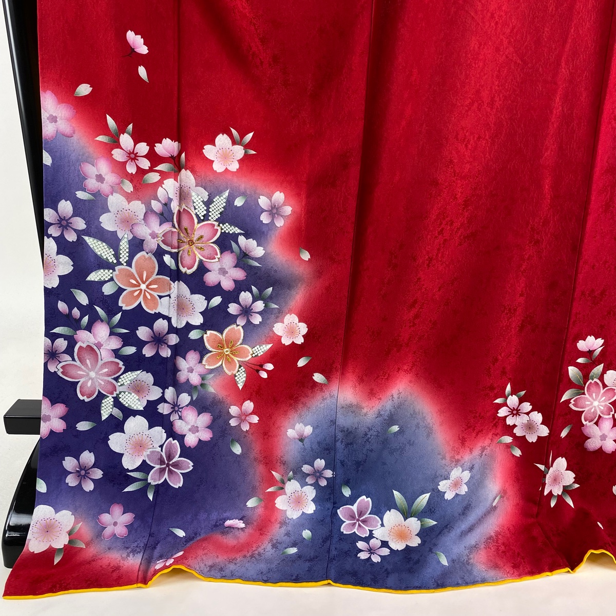 振袖 美品 名品 桜 金糸 金彩 赤 袷 178cm 65cm M 正絹 和服