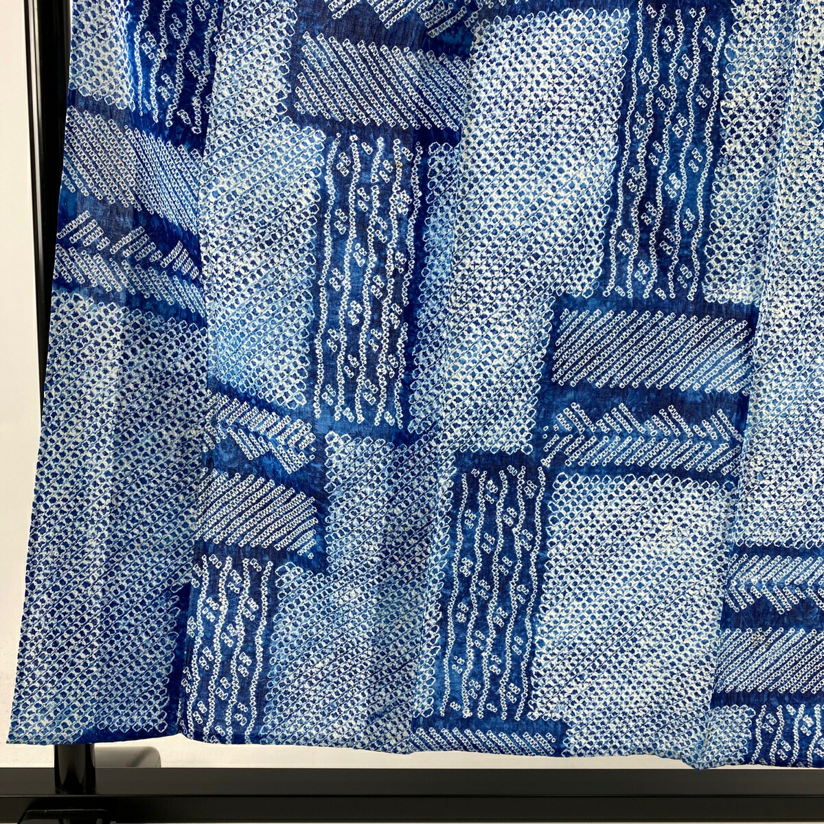 捧呈 浴衣 名品 絞り浴衣 幾何学模様 青 157 5cm 62 5cm S 綿 Fucoa Cl