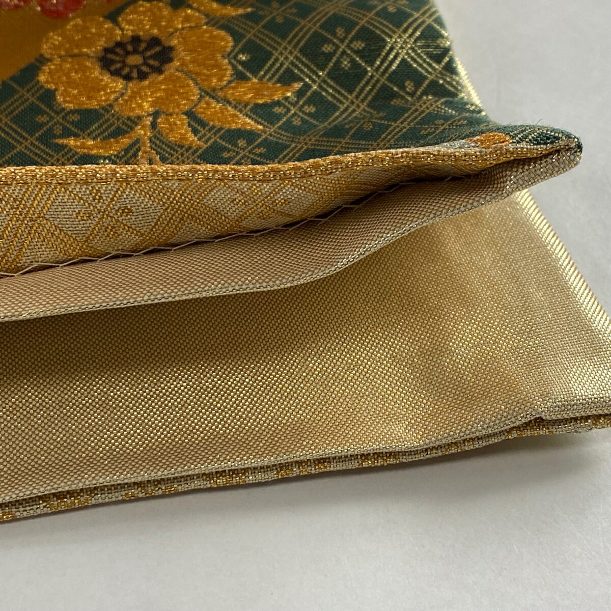 袋帯 美品 秀品 草花 菱 金糸 箔 金色 六通 正絹 和服 | delios.com.sg