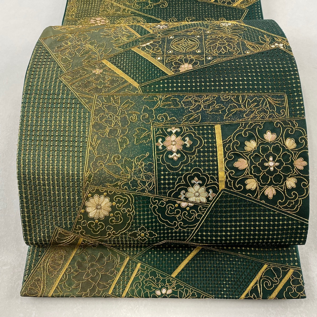 正絹 袋帯 六通柄 藍染 西陣織匠絹屋謹製 琉美錦 ペイズリー 極上 逸品
