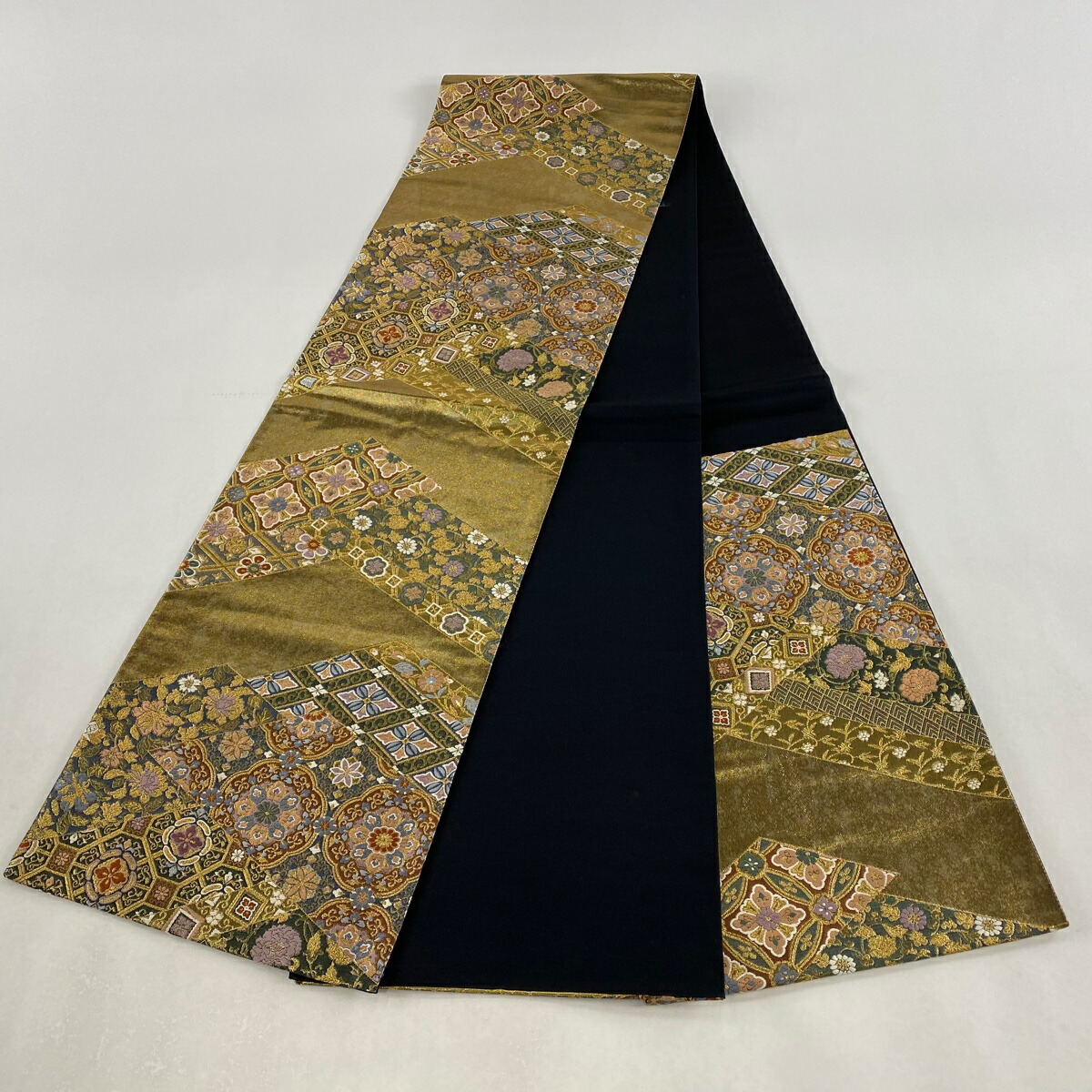 袋帯 美品 秀品 正絹 箔 華文 金色 六通 花菱 唐織 和服 | eu-agencies.net
