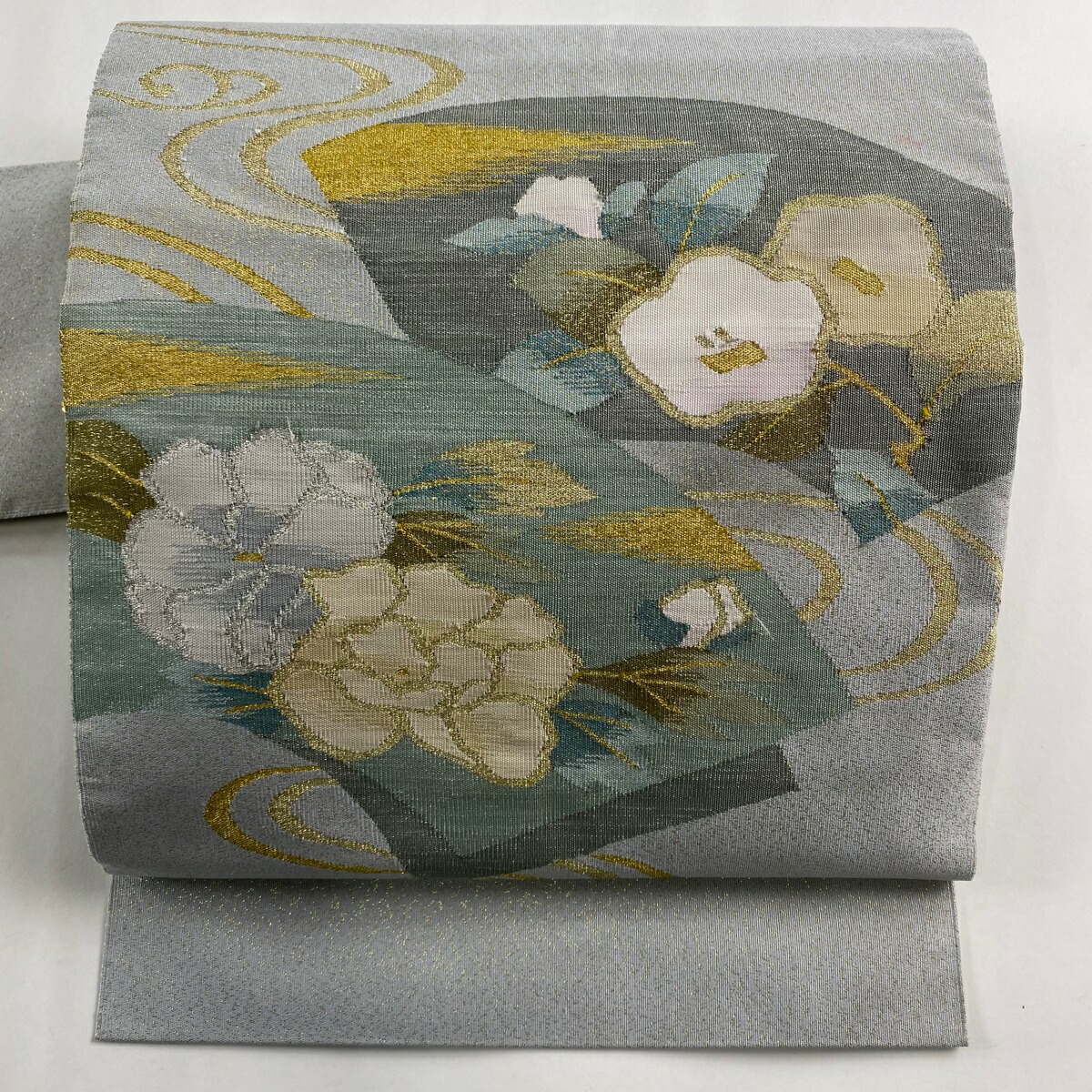 楽天市場】名古屋帯 美品 秀品 弔辞向き 色喪帯 夏帯 絽 蓮 金彩