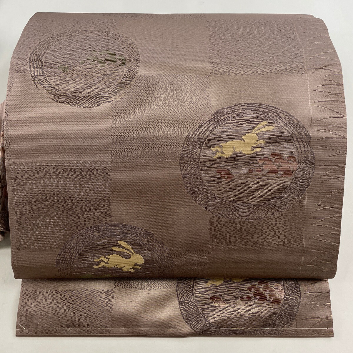 楽天市場】名古屋帯 美品 名品 うさぎ たぬき 箔 茶色 正絹