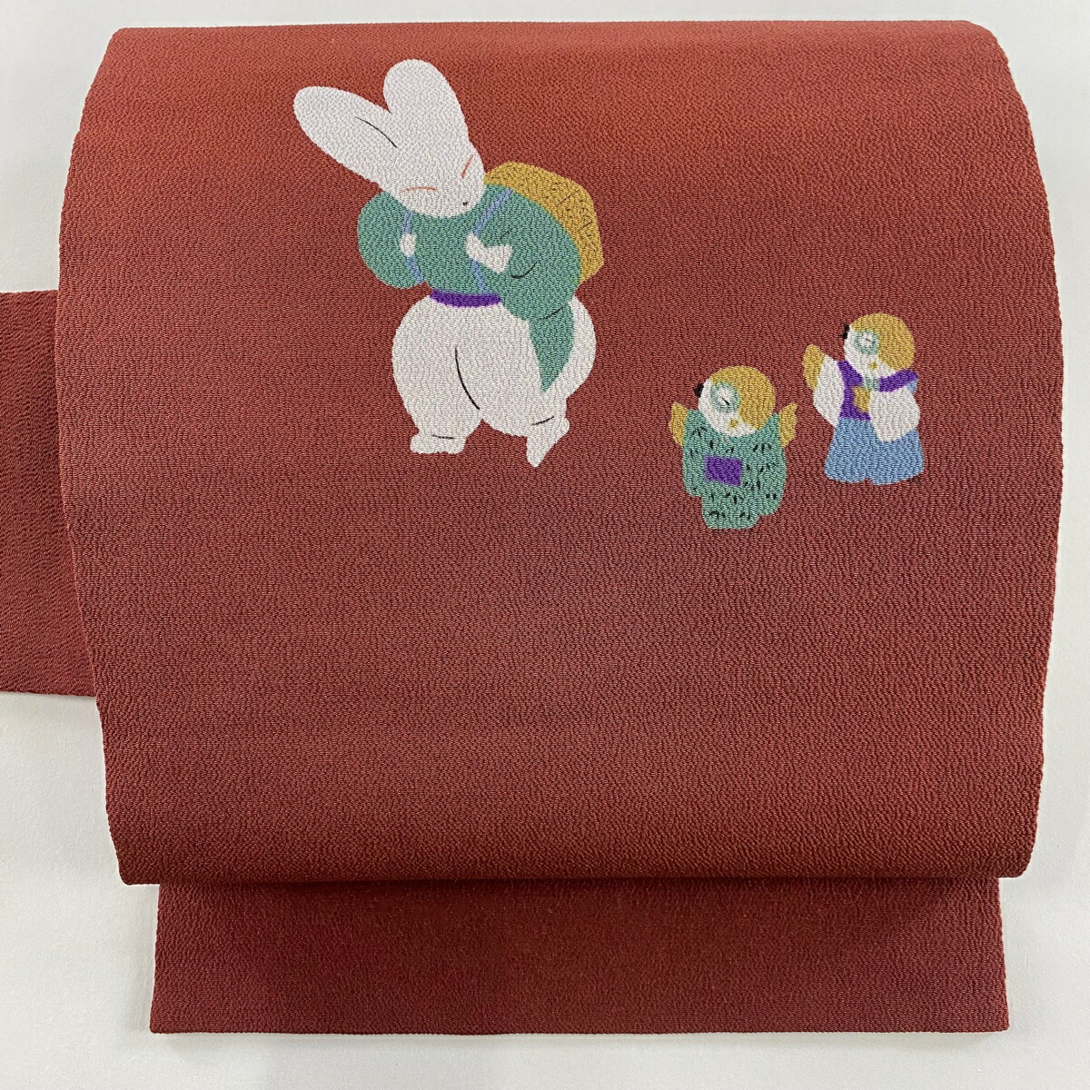 楽天市場】名古屋帯 美品 名品 うさぎ たぬき 箔 茶色 正絹