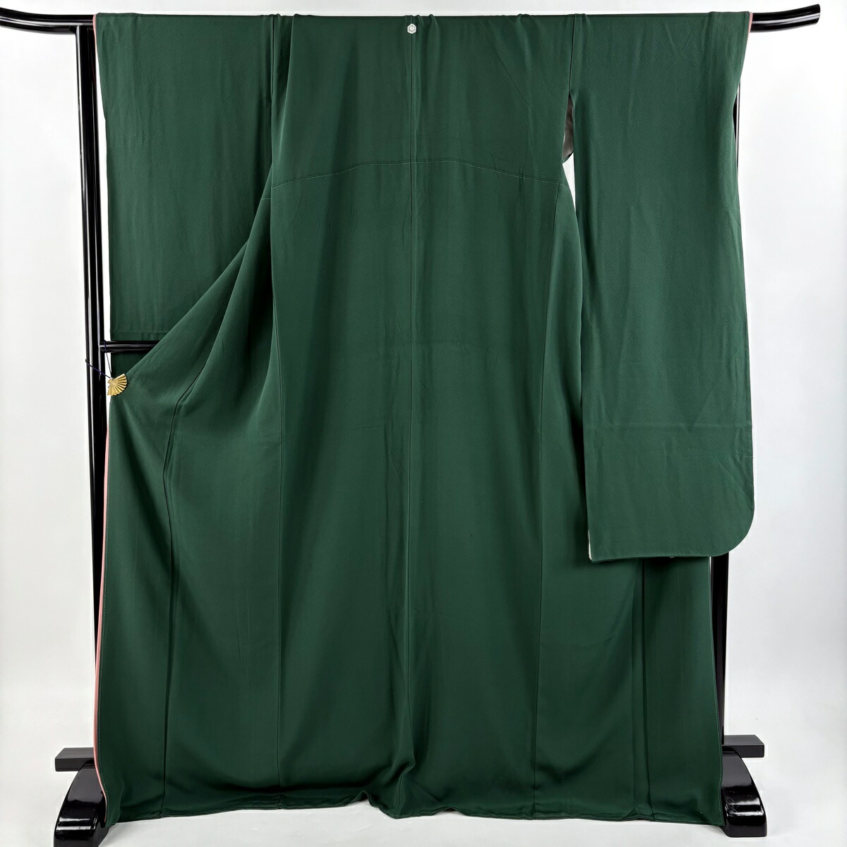 振袖 身長156-171cm 緑 正絹 214正絹りんず緑振袖 - 呉服下村屋 レンタル着物アシスト