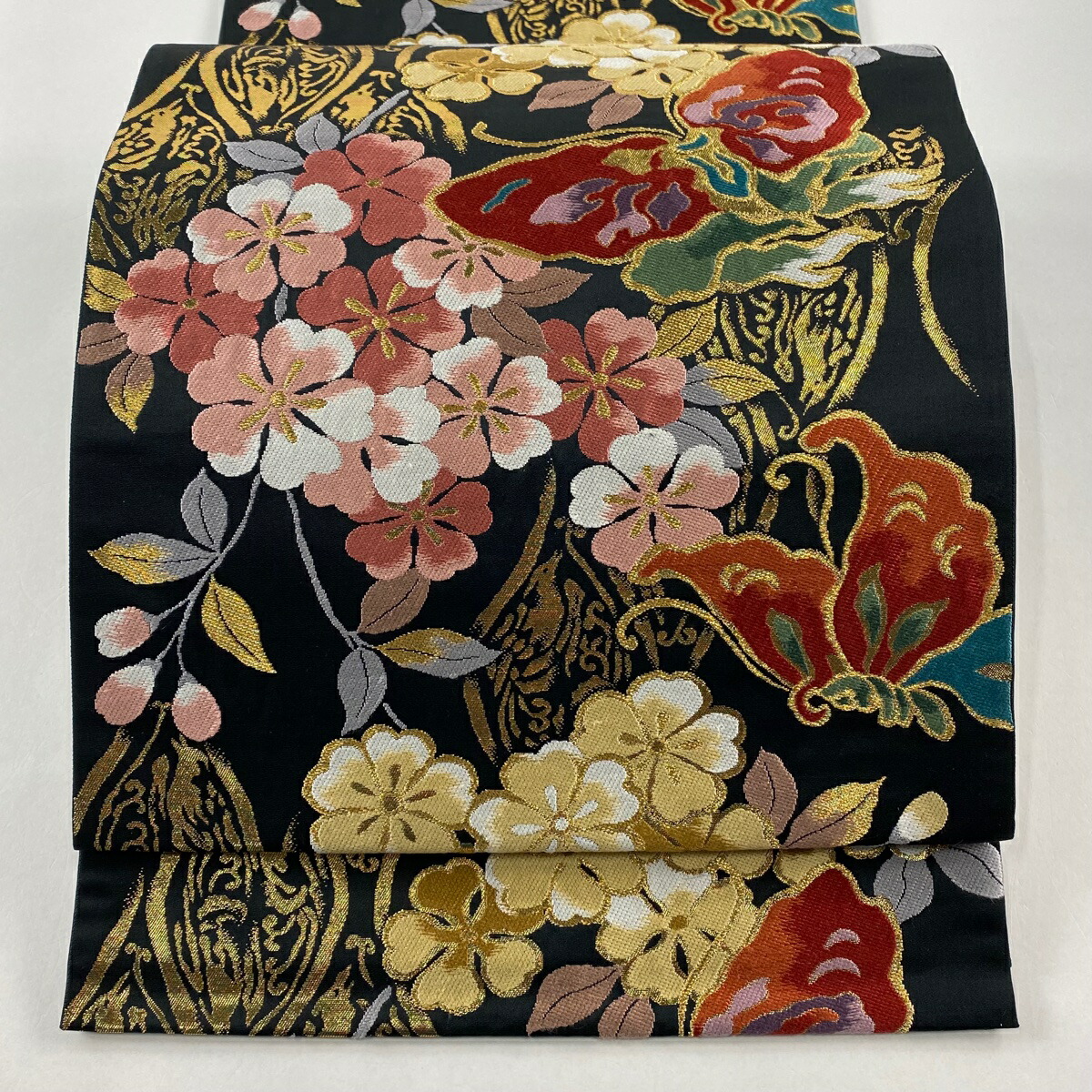 405my37◇真珠箔 枝垂桜 金糸 六通 袋帯◇美品 405my37◇真珠箔 枝垂桜 金糸 六通 袋帯◇美品 - メルカリ