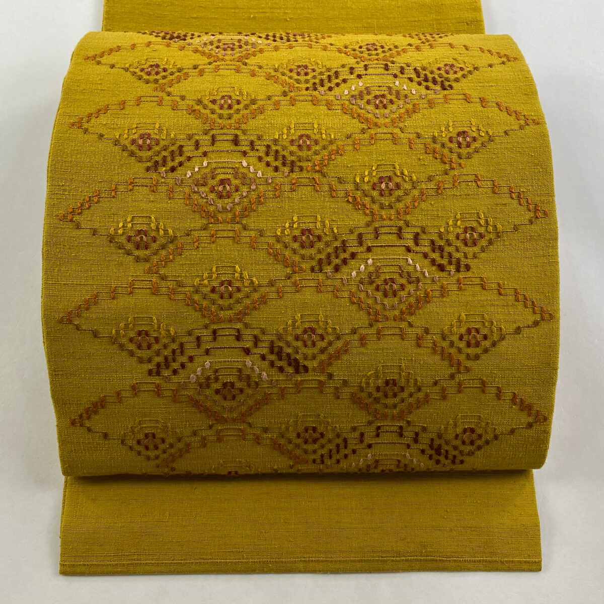 楽天市場】開き名古屋帯 逸品 人間国宝 森口華弘 落款あり 斜縞 幾何学