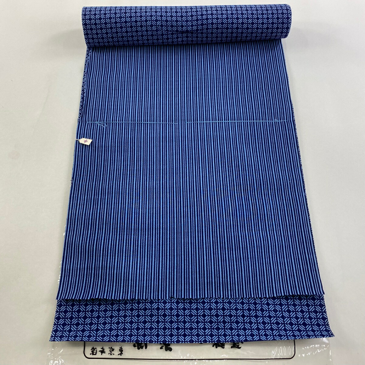 楽天市場】反物 優品 浴衣 薩摩浴衣 裏柄変り 縞 格子 がくや好み染 青