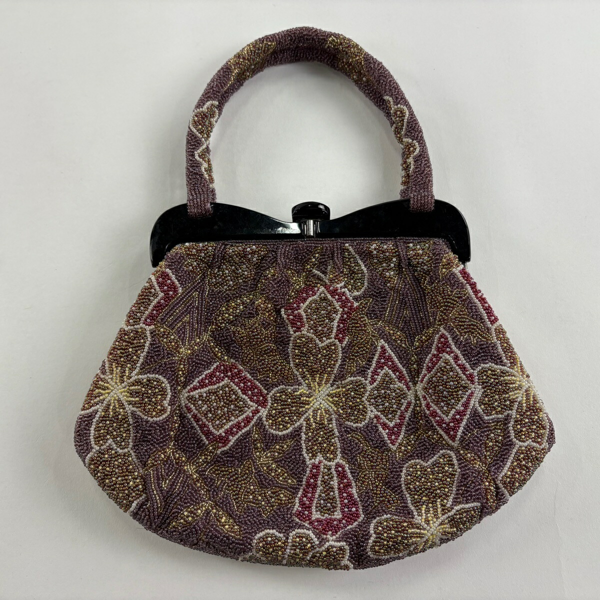 楽天市場】手刺繍ビーズバッグ 国産グラスビーズ レッド 七宝に華 袴用