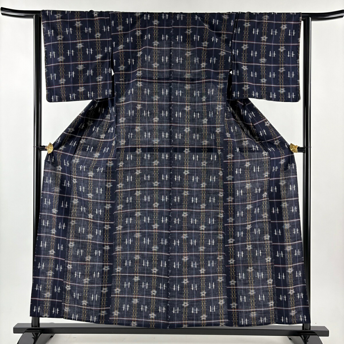 楽天市場】山藍本場久留米絣いろいろなお花の模様単衣着物【中古