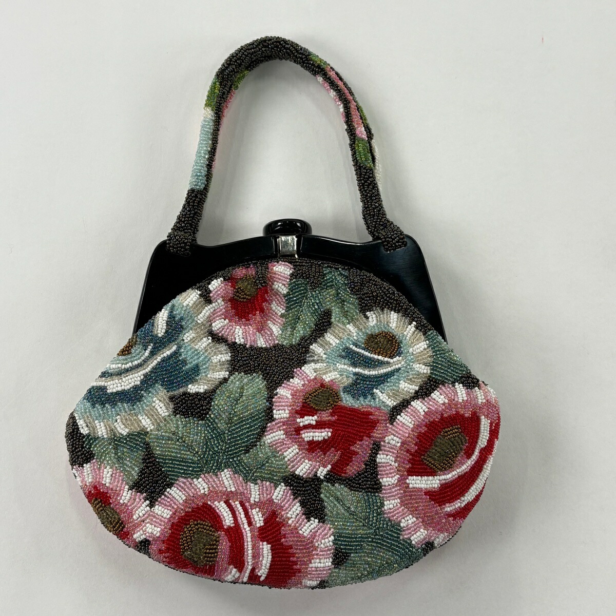 楽天市場】手刺繍ビーズバッグ 国産グラスビーズ レッド 七宝に華 袴用