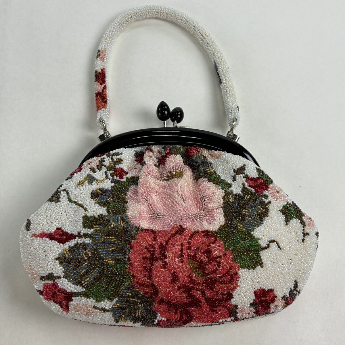 楽天市場】手刺繍ビーズバッグ 国産グラスビーズ レッド 七宝に華 袴用