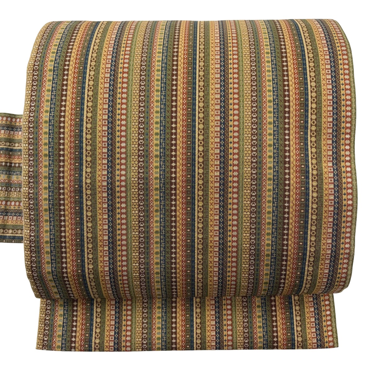 【美品】 名古屋帯 秀品 縞 丸文 山吹茶色 正絹 【中古】 msp50 4,779円
