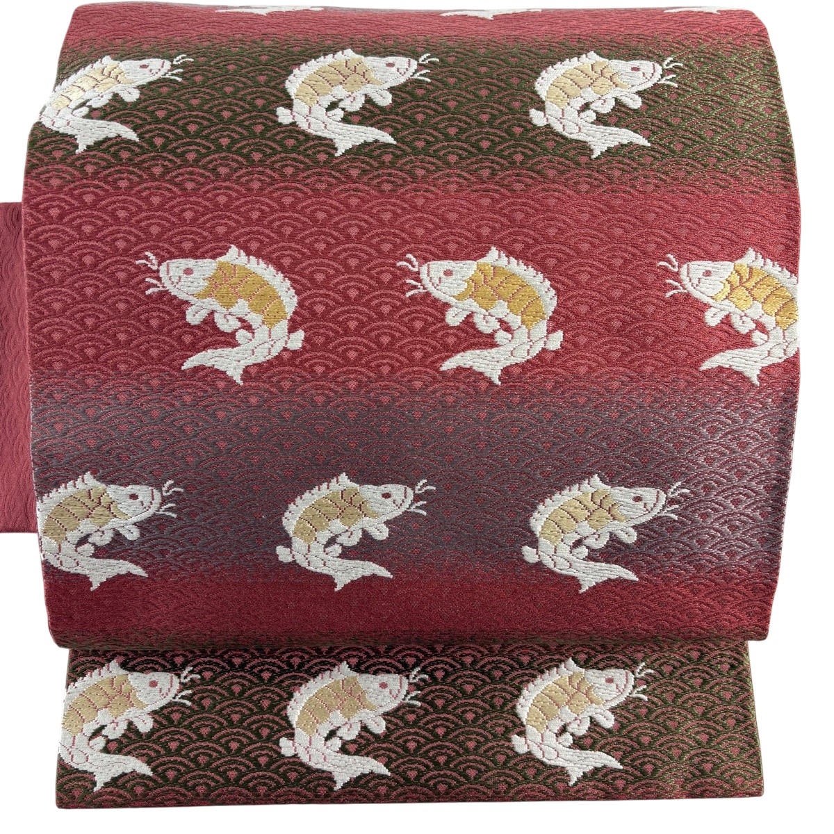 【美品】 名古屋帯 秀品 荒磯 青海波 濃ピンク 正絹 【中古】 msp50