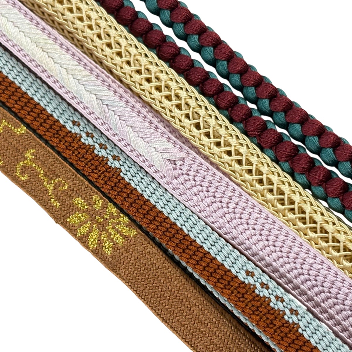 帯締め 優品 帯締め5本セット ベージュ 正絹 和装小物 【中古】