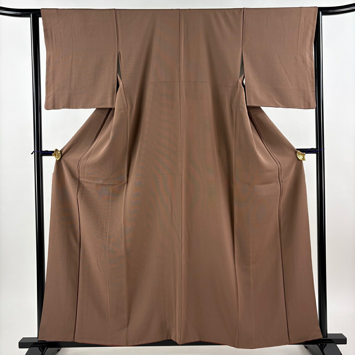 【美品】 江戸小紋 身丈159cm 裄丈63.5cm S 袷 万筋 茶色 正絹 秀品 【中古】
