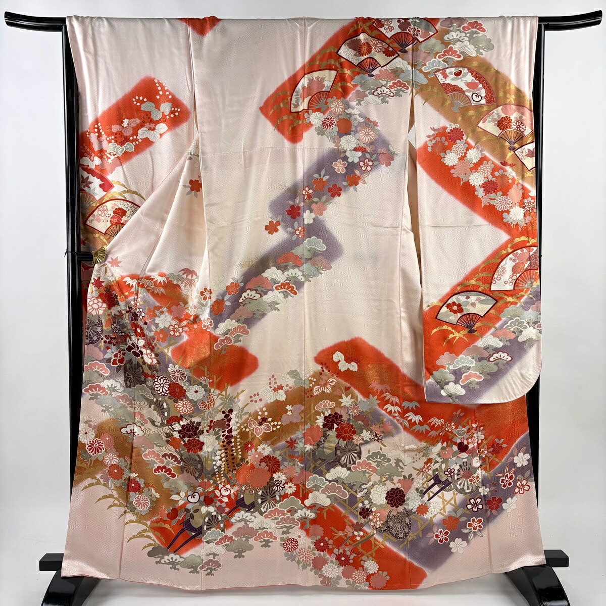 楽天市場】振袖 身丈162.5cm 裄丈67cm M 袷 花車 熨斗 金彩 染め分け 
